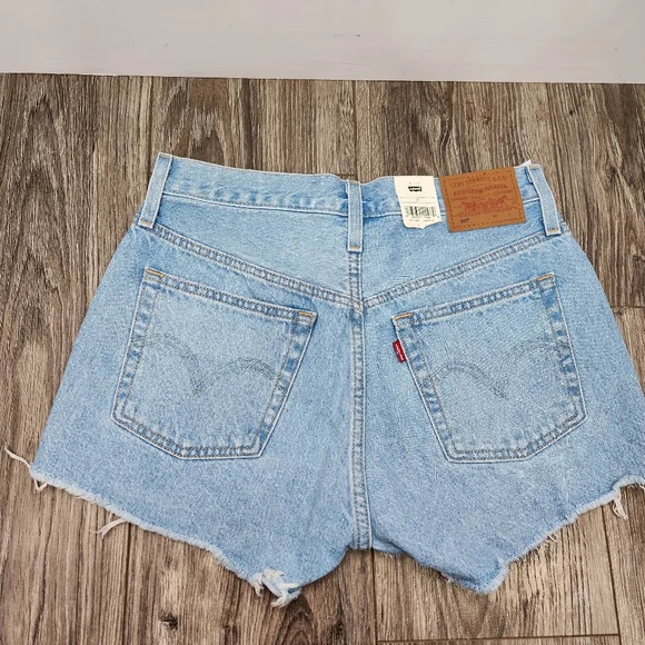 NWT Levis 501 Premium High Rise Button Fly Denim Shorts 27 - Picture 8 of 13